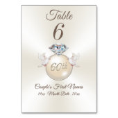 Diamond 60-Jährige Tischnummer Cards (Rückseite)