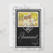Diamond 60 th Wedding Anniversary Custom Foto Einladung (Vorderseite)