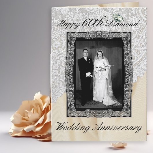Diamond 60 th Wedding Anniversary Elegant Karte