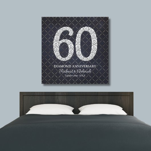 Diamond 60 th Wedding Anniversary Real Leinwanddruck