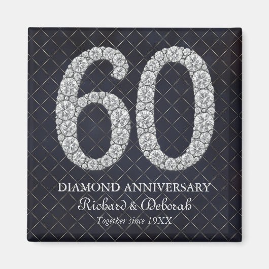 Diamond 60. Wedding Anniversary Keepake Magnet (Vorne)