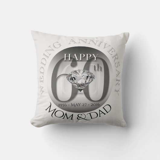 Diamond 60. Wedding Anniversary Pillow Kissen (Vorderseite)