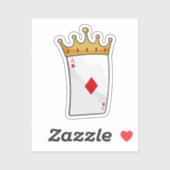 Diamond Ace mit King Crown Aufkleber (Blatt)
