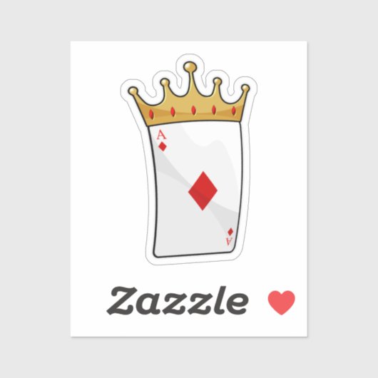 Diamond Ace mit King Crown Aufkleber (Blatt)