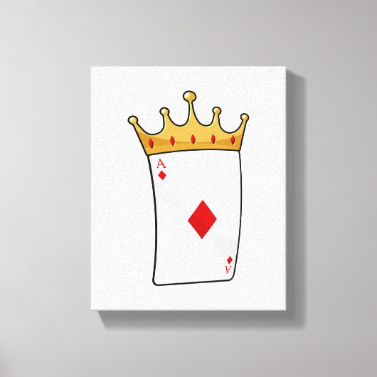 Diamond Ace mit King Crown Leinwanddruck (Vorderseite)