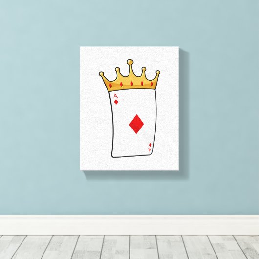 Diamond Ace mit King Crown Leinwanddruck (Insitu (Holzboden))
