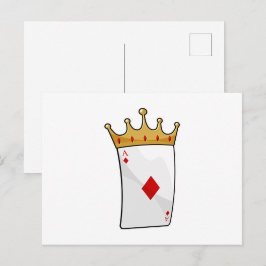 Diamond Ace mit King Crown Postkarte (Vorne/Hinten)