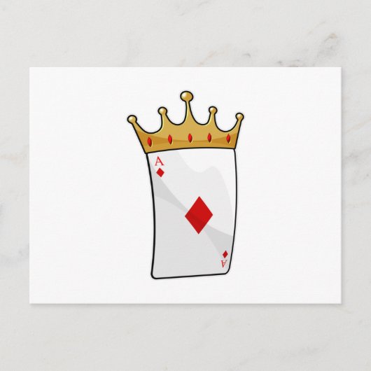 Diamond Ace mit King Crown Postkarte (Vorderseite)