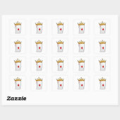 Diamond Ace mit King Crown Quadratischer Aufkleber (Blatt)