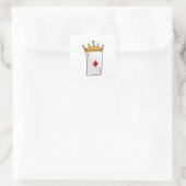 Diamond Ace mit King Crown Quadratischer Aufkleber (Tasche)