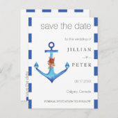 Diamond Anchor Fabulous Ocean Wedding Postkarte (Vorne/Hinten)