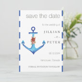 Diamond Anchor Fabulous Ocean Wedding Save The Date (Stehend Vorderseite)