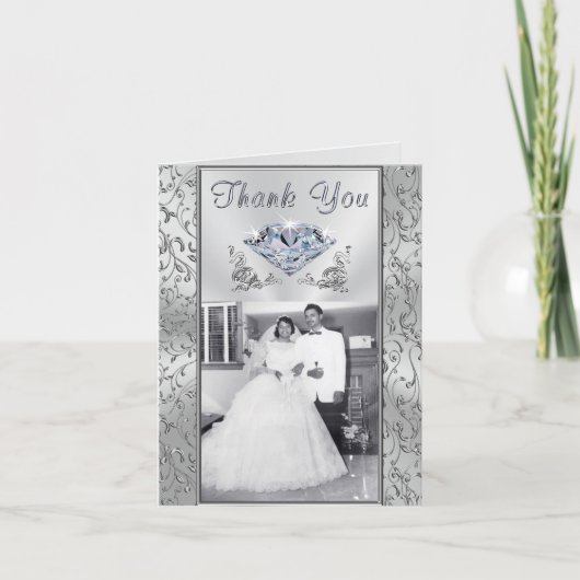 Diamond Anniversary Thank You Cards, Your PHOTO (Vorderseite)