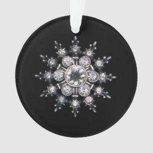 Diamond April Crystal Birthstone Snowflake Jewel Ornament