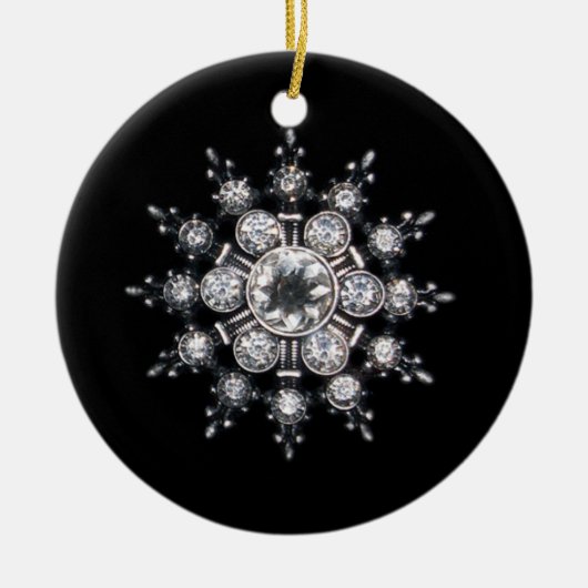 Diamond April Crystal Birthstone Snowflake Jewel R Keramik Ornament (Vorne)