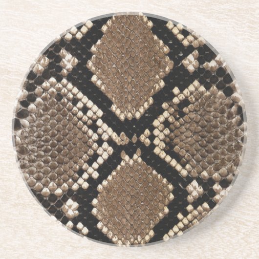 Diamond Back Rattlessnake Skin Sandstein Untersetzer (Vorne)