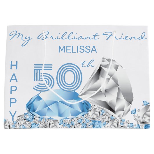 Diamond Birthday Große Geschenktüte (Vorderseite)