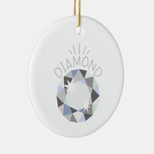 Diamond Birthstone Keramik Ornament (Rechts)