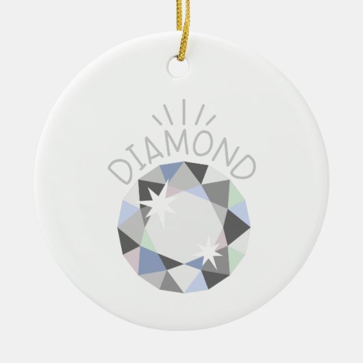 Diamond Birthstone Keramik Ornament (Vorne)