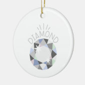 Diamond Birthstone Keramik Ornament (Links)