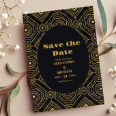 Diamond Black and Gold Art Deco Wedding Save The Date