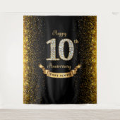 Diamond Black and Gold Jubiläum Hintergrund Wandteppich (Vorderseite)