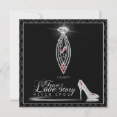 Diamond Black Krawatte Einladung (Vorderseite)