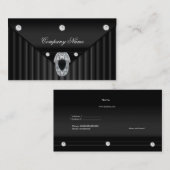 Diamond Black Metal Look Silver Visitenkarte (Vorne/Hinten)