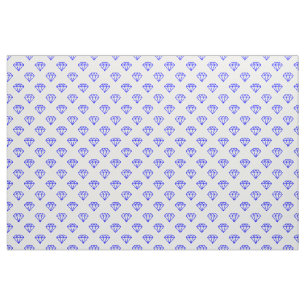 Diamond - Blau auf Weiß Stoff