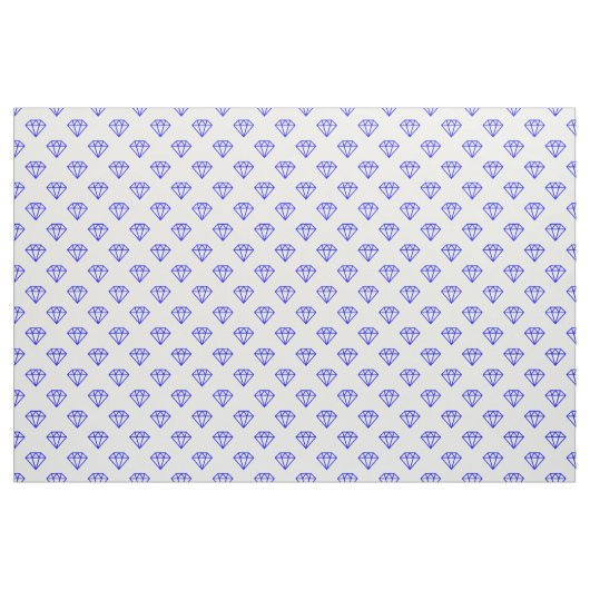 Diamond - Blau auf Weiß Stoff (Yard (91,4 cm))