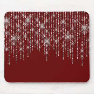 Diamond Bling auf Maroon Mouse Pad Mousepad