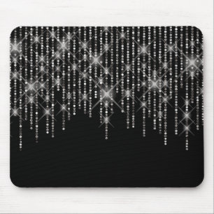 Diamond Bling auf schwarz Mousepad
