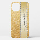 Diamond Bling Glitzer Kalligrafie Name Rose Gold Case-Mate iPhone Hülle (Rückseite)