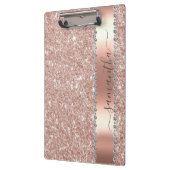 Diamond Bling Glitzer Kalligrafie Name Rose Gold Klemmbrett (Links)