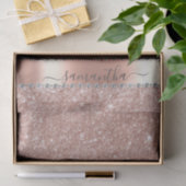 Diamond Bling Glitzer Kalligrafie Name Rose Gold Seidenpapier (Geschenk)