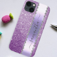 Diamond Bling Glitzer Kalligraphie Name Lila
