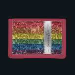 Diamond Bling Glitzer Kalligraphie Name Rainbow Tri-fold Geldbeutel<br><div class="desc">Dieses Design ist ein Foto und nicht mit irgendwelchen Glitzer oder Sequenzen gemacht. Es kann in dem Bereich personalisiert sein, der durch das Ändern des Fotos und/oder Textes zur Verfügung gestellt wird. Sie können auch angepasst werden, indem Sie auf Vorlage personalisieren klicken und dann auf die Schaltfläche klicken, um weitere...</div>