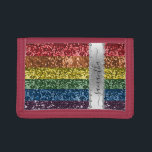 Diamond Bling Glitzer Kalligraphie Name Rainbow Tri-fold Geldbeutel<br><div class="desc">Dieses Design ist ein Foto und nicht mit irgendwelchen Glitzer oder Sequenzen gemacht. Es kann in dem Bereich personalisiert sein, der durch das Ändern des Fotos und/oder Textes zur Verfügung gestellt wird. Sie können auch angepasst werden, indem Sie auf Vorlage personalisieren klicken und dann auf die Schaltfläche klicken, um weitere...</div>