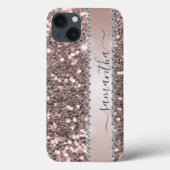 Diamond Bling Glitzer Look Pink Calligraphy Case-Mate iPhone Hülle (Rückseite)