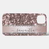 Diamond Bling Glitzer Look Pink Calligraphy Case-Mate iPhone Hülle (Rückseite (Horizontal))