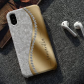 Diamond Bling Gold Metal Personalisiertes Skript Case-Mate iPhone Hülle