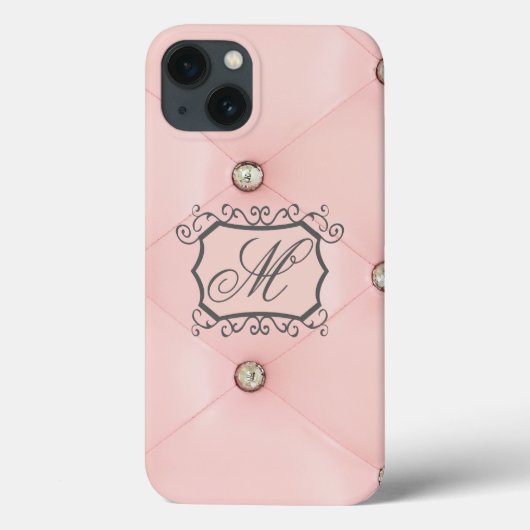 Diamond Bling Pink Tufted Leather iPad Mini Case (Rückseite)