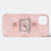 Diamond Bling Pink Tufted Leather iPad Mini Case (Rückseite (Horizontal))