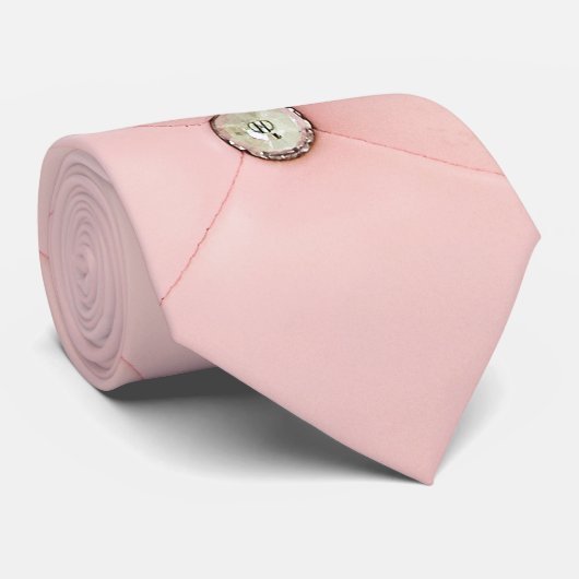 Diamond Bling Pink Tufted Leder Jewel Vinyl Krawat Krawatte (Gerollt)