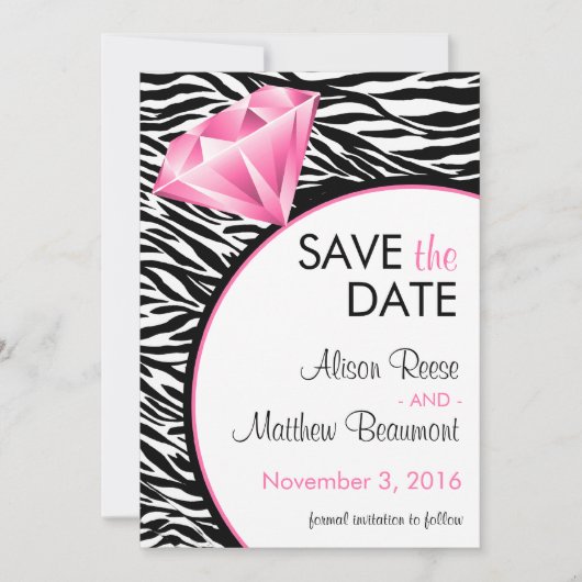 Diamond Bling Save the Date (Vorderseite)