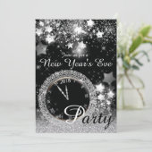 Diamond Bling Silvester Party Einladung (Stehend Vorderseite)