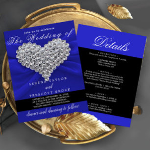 Diamond Blue Elegante Kalligrafie Schöne Hochzeit Einladung
