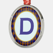 Diamond Blue Monogram Silbernes Ornament (Links)