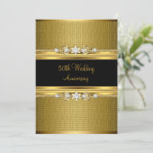 Diamond Blume 50. Hochzeitstag Einladung (Stehend Vorderseite)