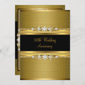 Diamond Blume 50. Hochzeitstag Einladung (Vorne/Hinten)